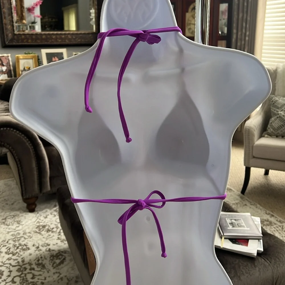 SKIMS Purple Triangle Bikini Top